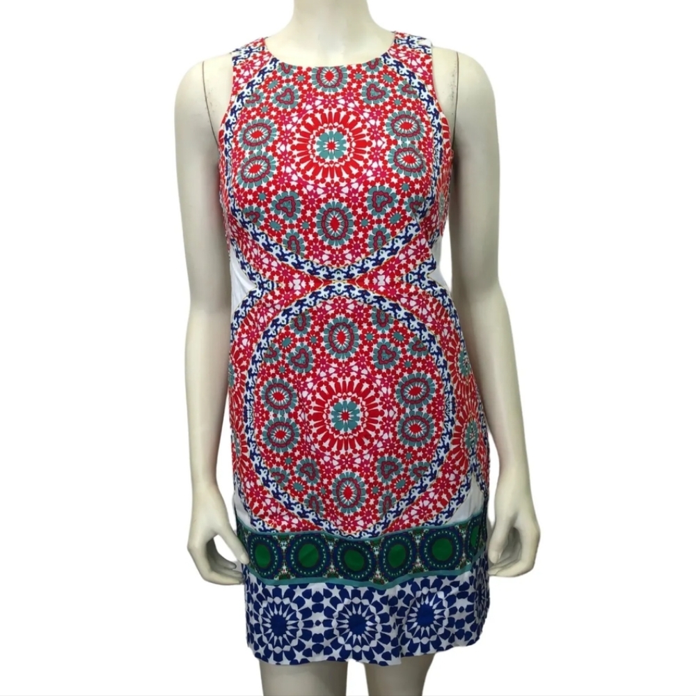 London Times Colorful sleeveless sheath dress